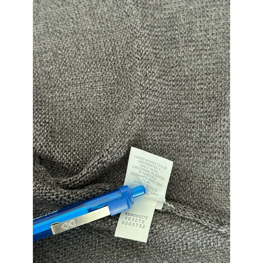 NWT J Jill Petite PL Linen Blend‎ Duster Cardigan Open Knit Lightweight Gray